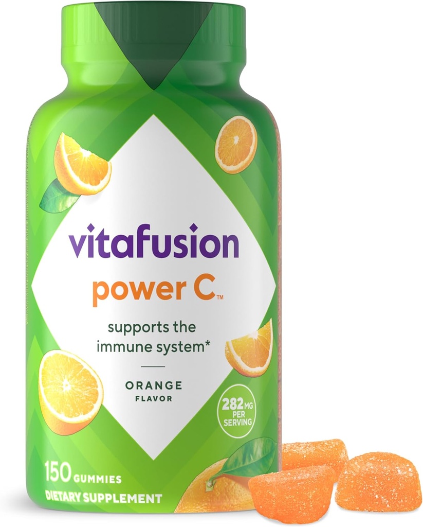 Vitafusion Power C Gummy Immune Support * koos C-vitamiiniga, maitsev oranž maitse, 63ct (21 päeva pakkumine)
