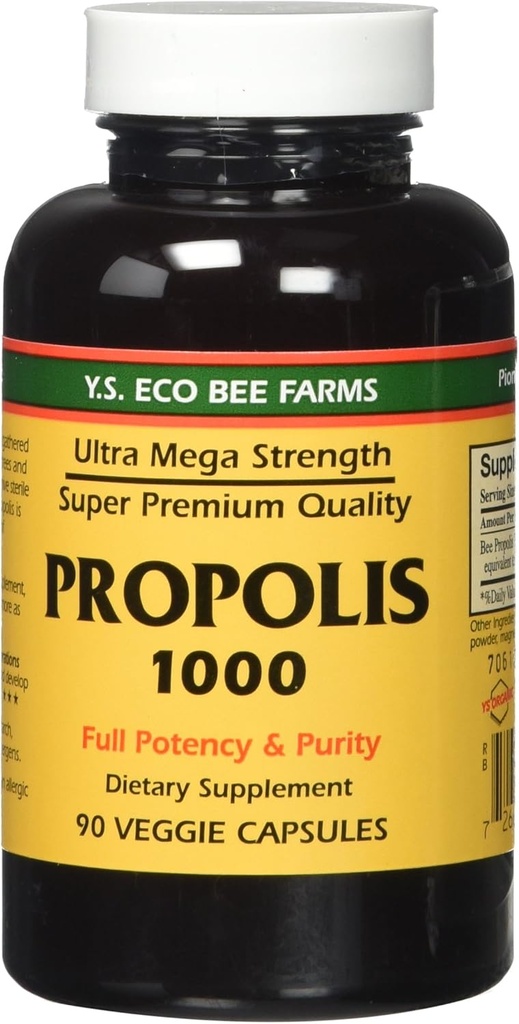Propolis-Raw Töötlemata 1000mg Y.S. Organic Bee Farms 90 Caps