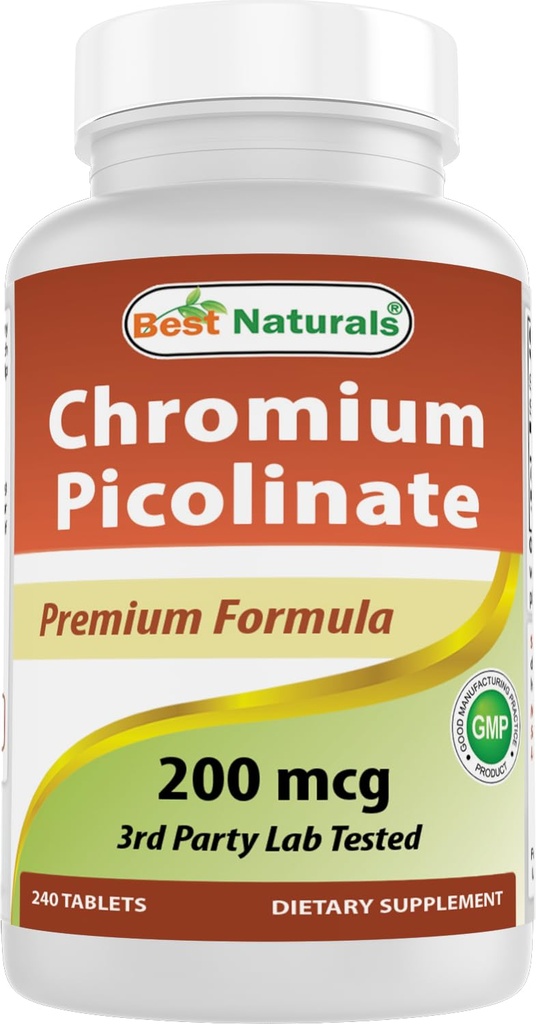 Parim looduslik kroomipikolinaadi tablett, 200 mcg, 240 Count