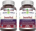 Hämmastavad valemid Inositool 1000 mg täiendus | Tabletid | Mitte-GMO | Gluteenivaba | valmistatud USAs (2 Pack, 120 Count)