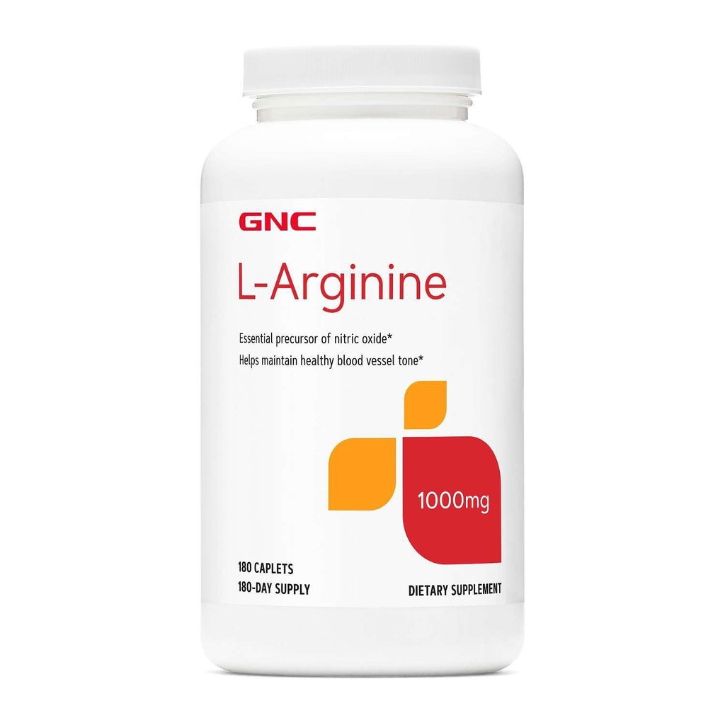 GNC L Arginiin 1000mg täiendus, toetab tervislikku veresoonte tooni, 180 serveerimist