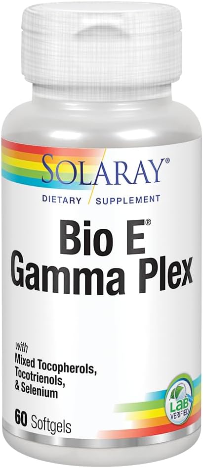 SOLARAY Bio E Gamma Plex | E-vitamiin koos loodusliku tokoferooli seguga tervisliku antioksüdandi toetamiseks | 60 softgels, 30 Serv