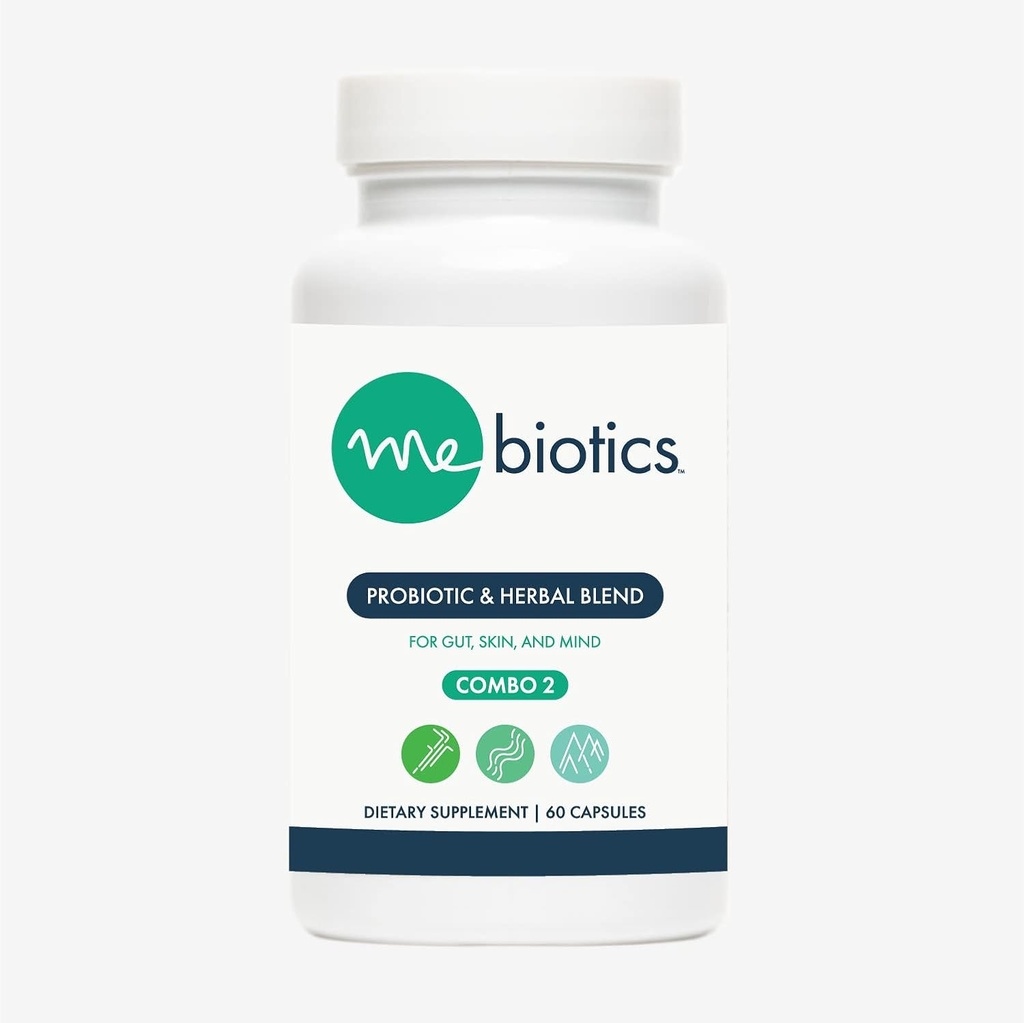 Microbiome Labs Mebiootikumid Probiootikumid ja taimsed täiendus Kombinatsioon 2 - Bacillus Subtilis + Sidrun Balm nahale + soolestiku tervisele - Suukaudsed probiootikumid soolestiku, meele ja naha toetamiseks (60 kapslit)