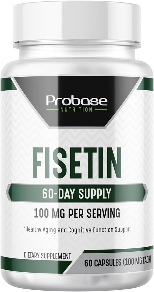 Probase Nutrition Fisetin Senolytic Supplement 100mg kõrge potentsi 60-päevane pakkumine raku tervisele