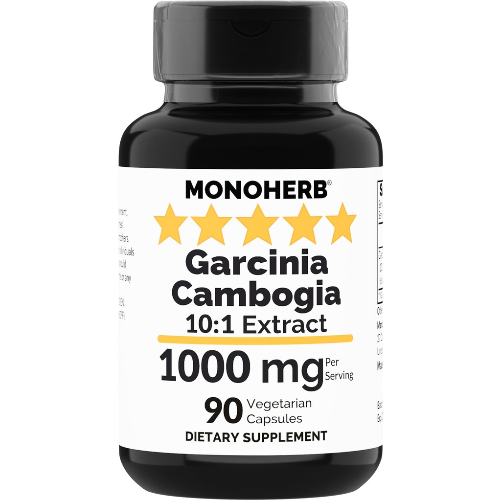 MONOHERB Garcinia cambogia 1000 mg - 90 Veg kapslid - kõrge potents 10: 1 ekstrakt