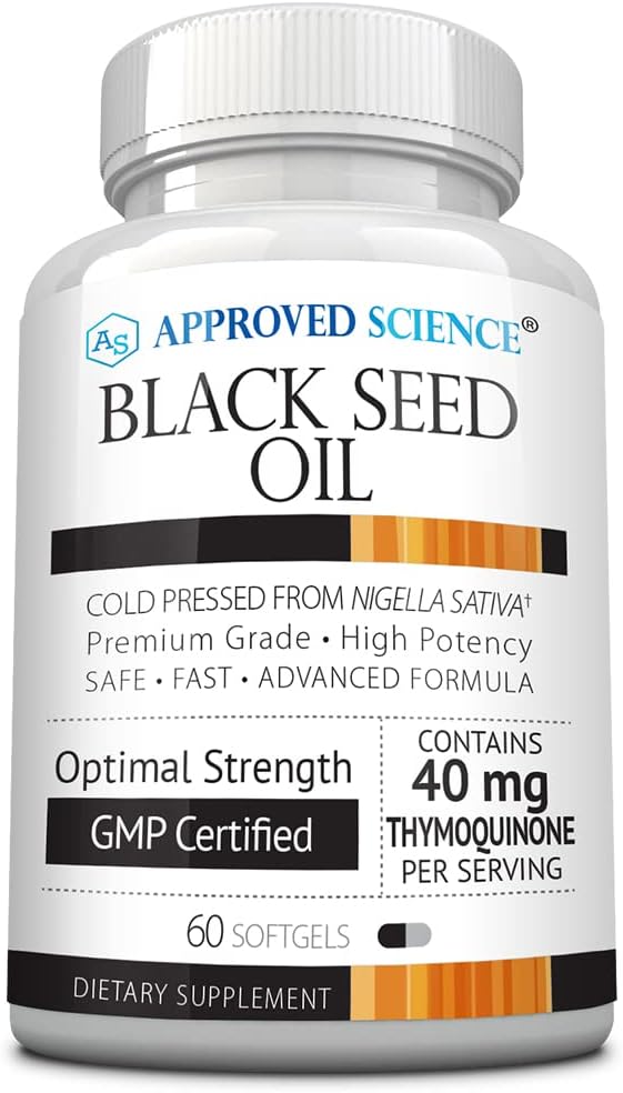 Heakskiidetud Teadus Black Seed Oil - Külmpressitud Nigella Sativa - Suurenda immuunsust, hingamist, kognitiivset ja seedetrakti tervist - 2% Tümokinoon - 1 pudel - 60 Softgels - valmistatud USA-s