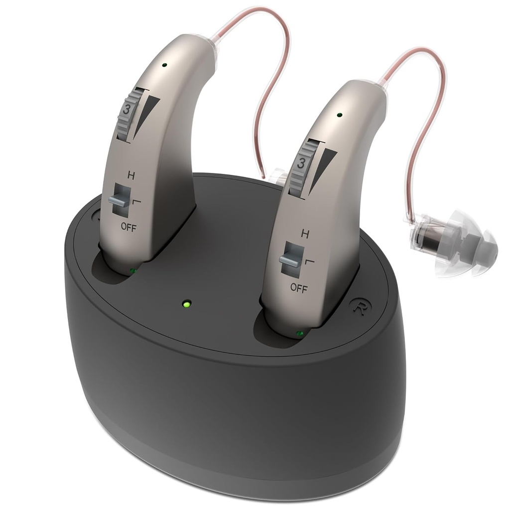 Kuulmisabivahendid, laetavad OTC-kuulmisabivahendid müra tühistamisega eakatele, digitaalne kuulmisvõimendi kuulmislanguse jaoks, kuulmisvõimendid eakatele Premium Comfort Design ja Ultral Long Battery Life