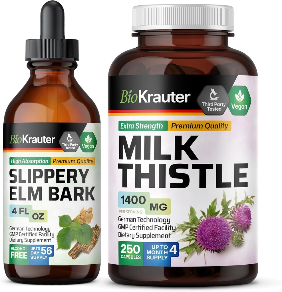 BIO KRAUTER Libe Elm Tinktuur 4 Fl. Oz... Piimaohakas 250 kapslit
