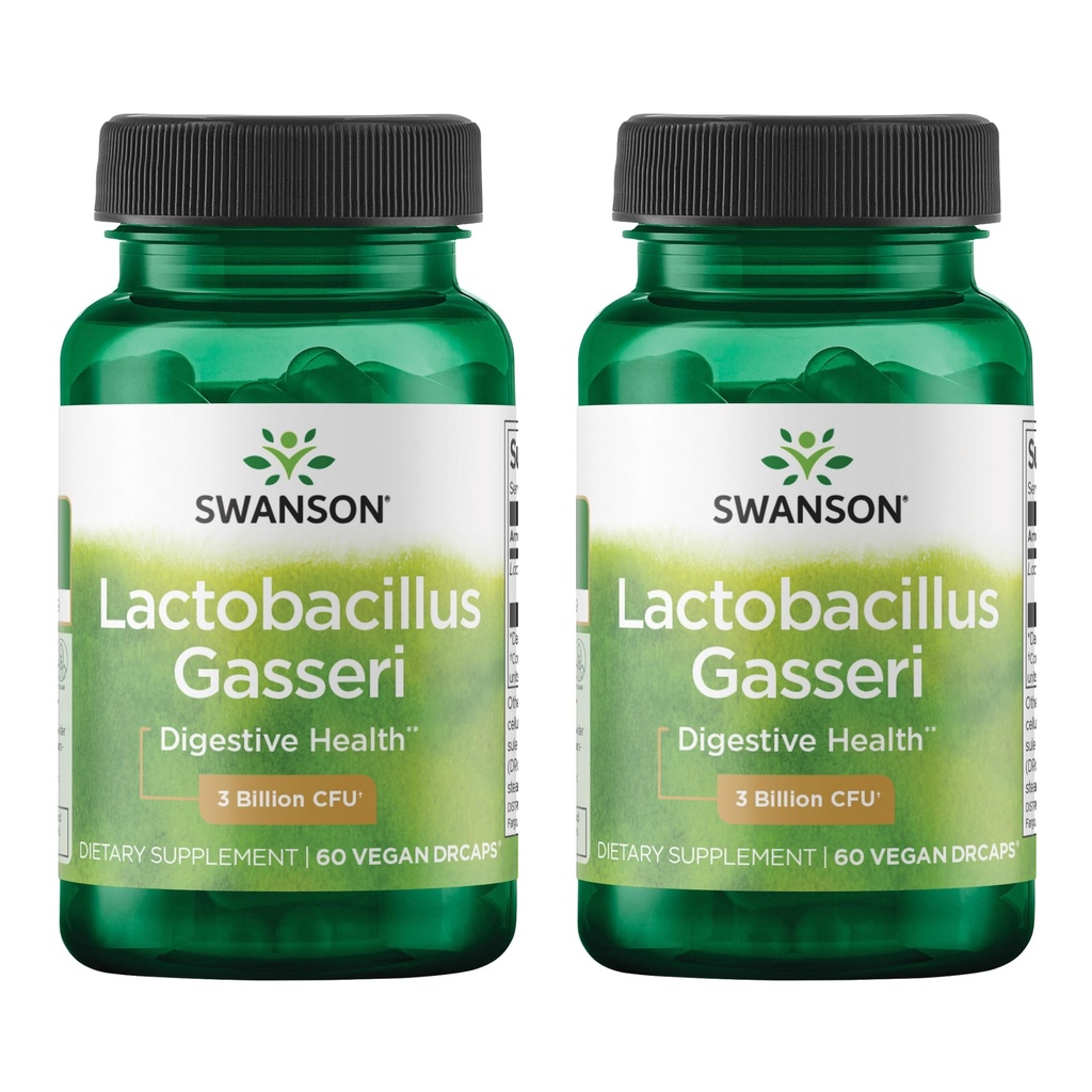 Swanson Lactobacillus Gasseri - probiootiline täiendus, mis toetab seedetrakti tervist 3 miljardi CFU-ga - disaini-vabastamiseks piisavuse ja rasva ainevahetuse toetamine - (60 Veggie kapslit) 2 pudelit