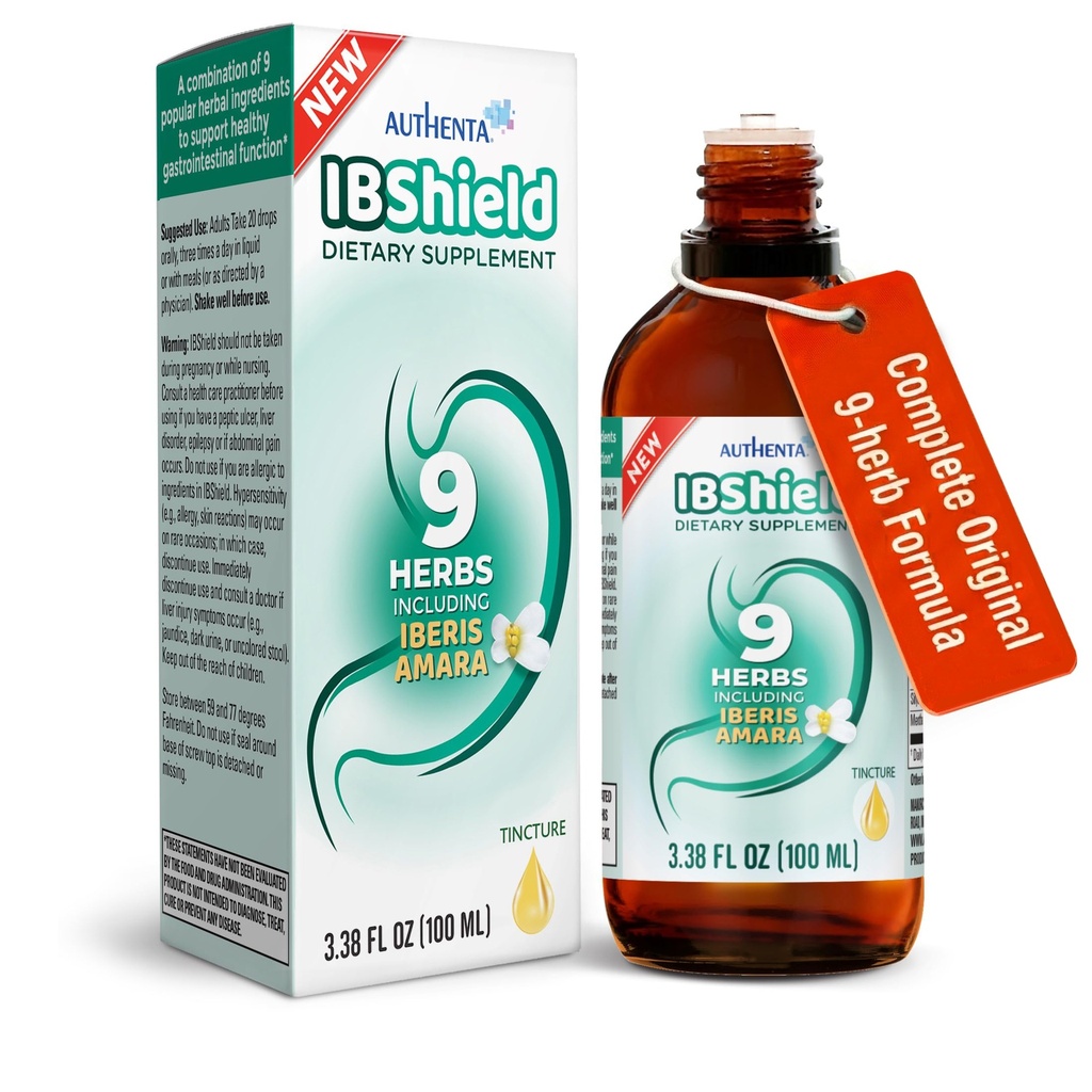 IBShield Tinktuur 100 ml | 6+3=9 maitsetaimed | Iberis Amara, piparmünt, kummel, sidrunipalsam, köömen, lagrits, Angelica, Celandine & Mary ohakas | Algne taimne valem toetab seedetrakti heaolu