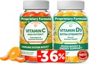 Lunakai C-vitamiin ja D3-vitamiin Gummies Bundle - 300mg orgaaniline, mitte-GMO, vegan närimiskumm - täiskasvanute immuunsus, luu ja meeleolu tugilisa