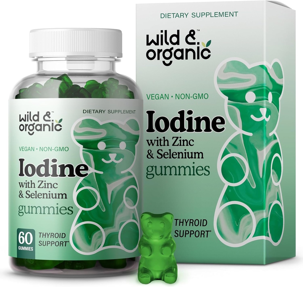 Metsik ja orgaaniline joodikummid 250mcg - immuunsuse tugikompleks w / kaaliumjodiid - Selenium tsingi joodi lisand immuunsusele ja üldisele toetusele - 60 veganit, pektiinipõhised kummikud