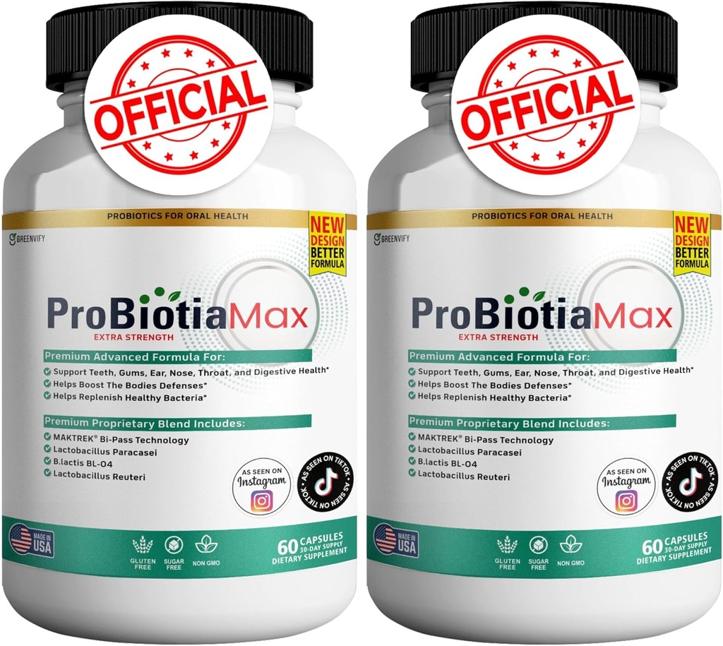 ProBiotia Max 40 miljardit CFU ekstra tugevus Suukaudne probiootiline lisand, 60 kapslit, toetab hambaid ja igeme tervist, gluteenivaba (2)