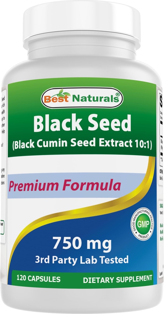 Parim looduslik must seeme (must köömne seemne ekstrakt 10: 1) 750 mg Serving- 120 kapslit