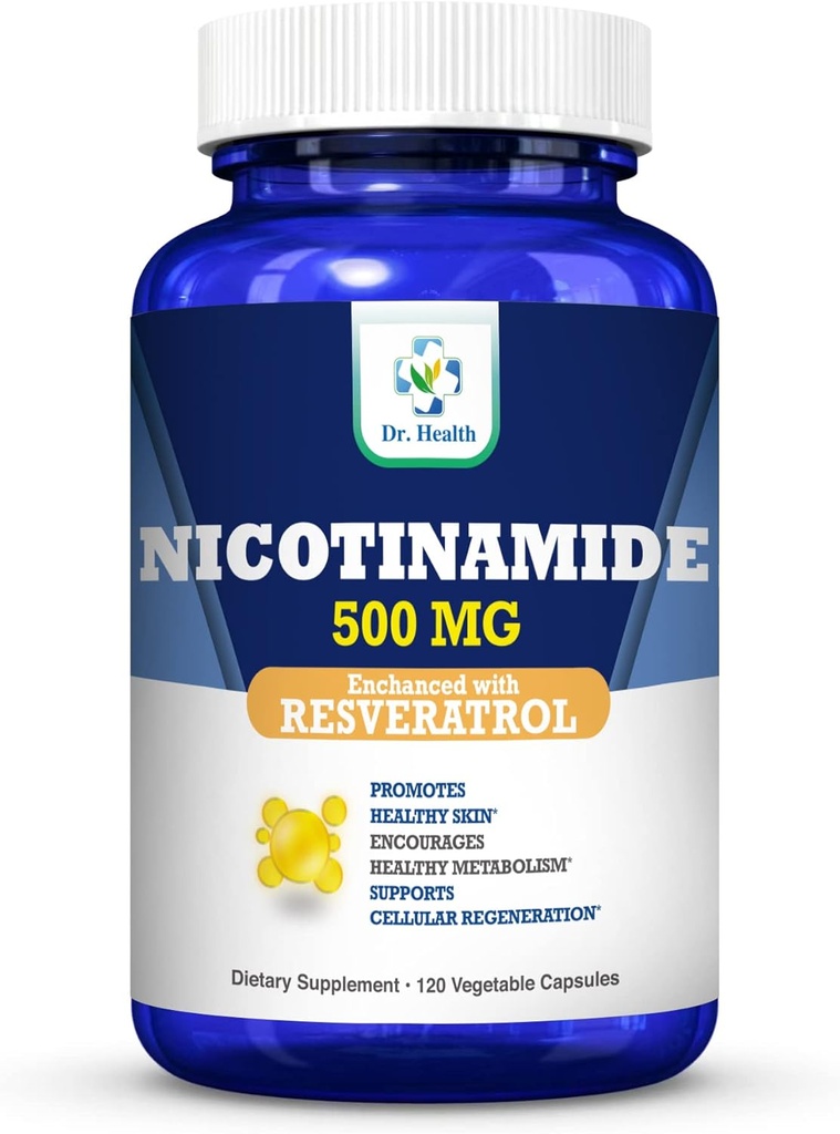 Nikotiinamiid 500mg Suurendatud w. Resveratrool 100mg 120 Veggie kapslid kuni 4 kuud Pakkuda vitamiini B3 w. Antioksüdandid Kõik looduslikud toidulisandid toetavad rakulist tervist energia ja vananemine armuliselt