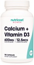 Nutrikostkaltsium (600mg) + D3-vitamiin (12,5mcg) naistele, 180 kapslit - vegan, GMO-vaba, gluteenivaba - 60 serveerimist