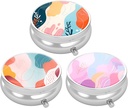 3 Pack Pill Box, Small Pill Case Purse & Tasku, Cute Travel Medicine Korraldaja, Portable Medicine Container Hoida Vitamiinid, Ravimid, Fish Oil & Supplement, Art Stiili Muster