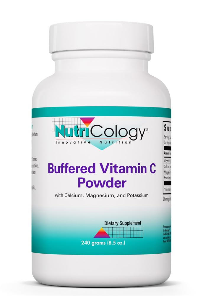 Nutrikoloogia Puhverdatud C-vitamiini pulber - kaltsium, magneesium, kaalium, askorbiinhape, soole tolerantsus, kõrge puhtus, kõrge annus, kaltsiumkarbonaat - 8,5 Oz