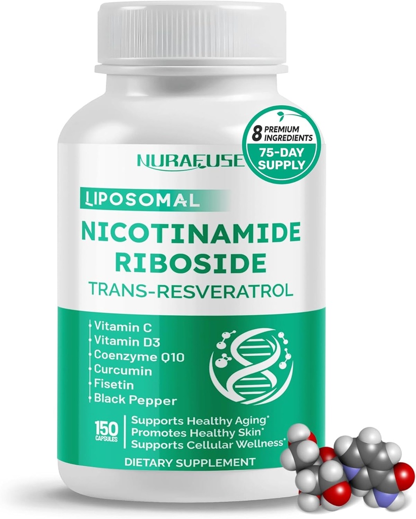 Liposomaalne nikotiinamiid Ribosiid Trans-Resveratrool Koensüüm Q10 C-vitamiin - toetab tervislikku vananemist, nahka - toetab tervislikku vananemist, edendab tervislikku nahka - valmistatud ja testitud USA-s
