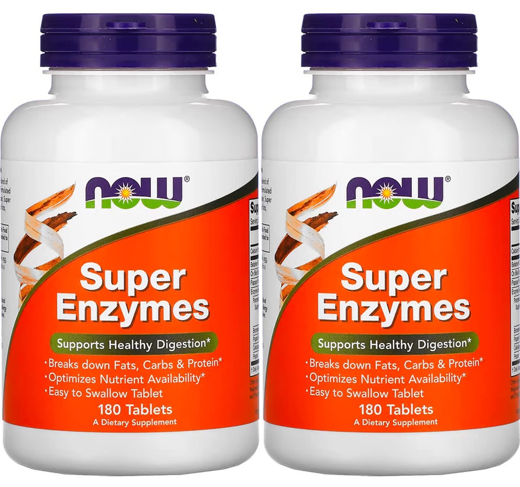 NOW Foods Super Enzymes, 180 tabletti (180 Tabs X 2)