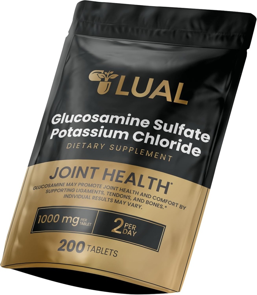 LUAL Glükoosamiinsulfaat Kaaliumkloriid Tabletid Põletikuline toidulisand, Glucosamina para las Articulaciones, Glükoosamiinsulfaat 1000 mg 200 Count