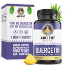 Ancient Bliss Quercetin Bromelain | Quercetin 1000mg Bromelain 200mg per Serving | Toetab immuunsüsteemi, liigeste tervist, hingamisteede tervist ja üldist heaolu - 120 kapslit