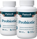 Pattern Wellness Probiootiline täiendus - 51 miljardit CFU - toetab seedetrakti tasakaalu ja soolestiku heaolu - teadlikult hangitud, mitte-GMO - 60 vegankapslit