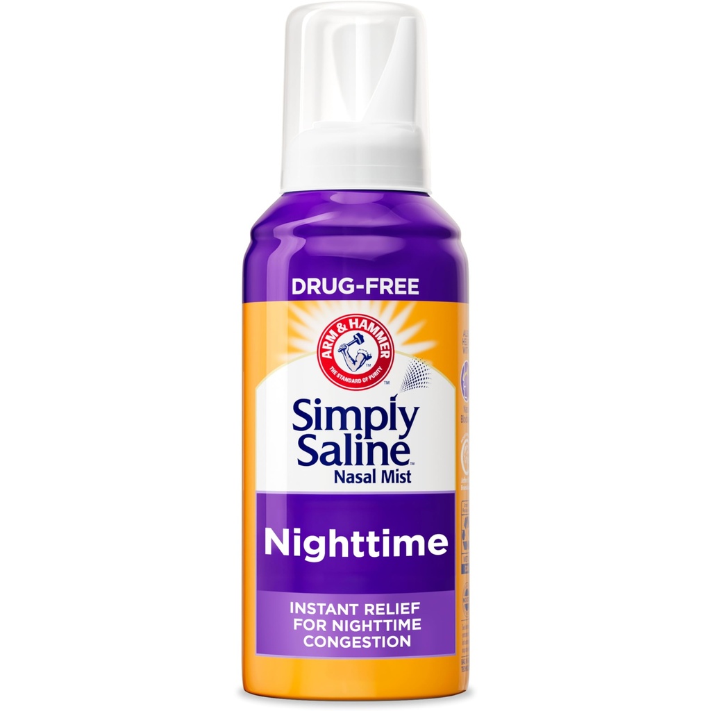 ARM & HAMMER Lihtsalt soolane öine ravimivaba udu nina ummistuseks öösel, ekstra tugevus, rahustav eukalüpt, ohutu kasutada Rx ja OTC, täiskasvanutele ja lastele vanuses 2+, 4,6 oz (129 g)