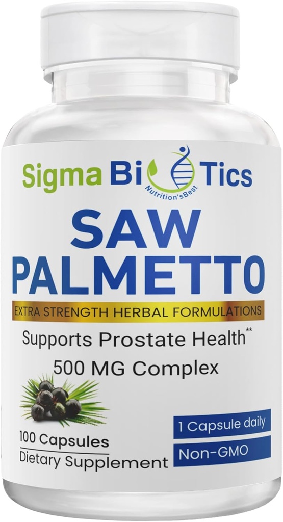 Saw Palmetto täiendus meestele - 500 mg koos 45% ekstraktiga - eesnäärme tervise ja hormoonide tasakaalu toetus - mitte-GMO toidulisand kuseteede tervise jaoks - 100 kapslit