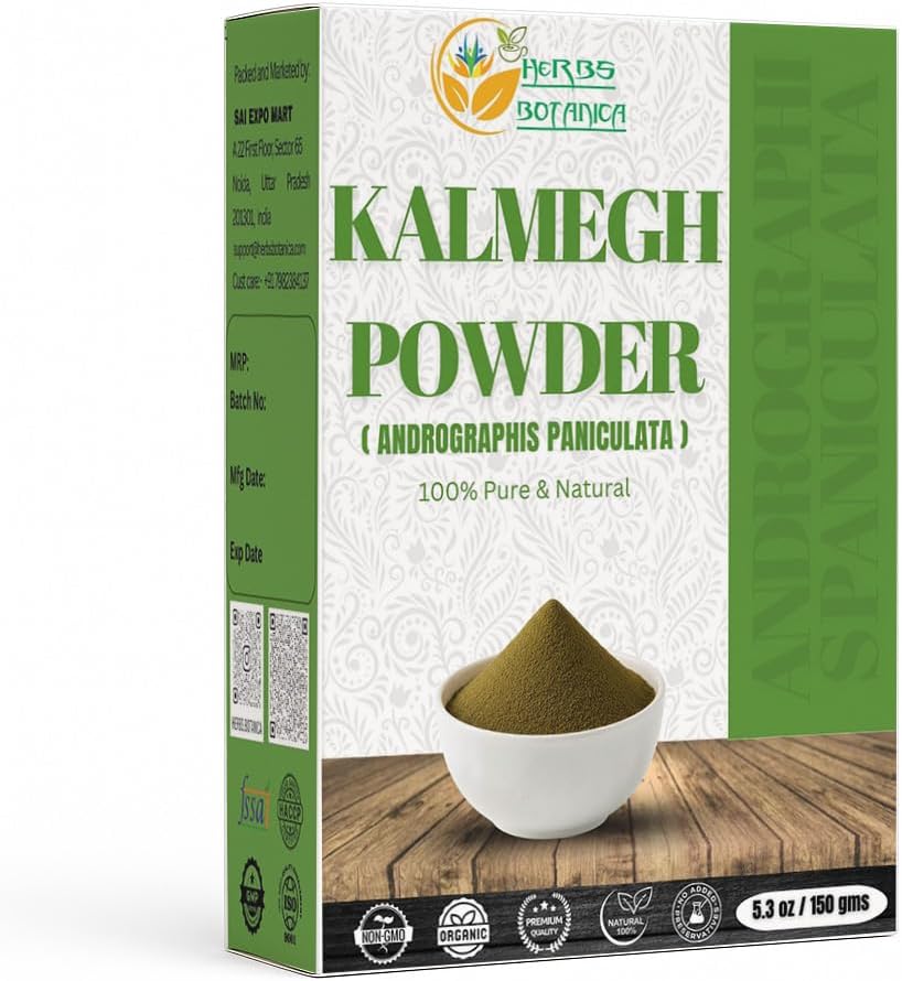 Maitsetaimed Botanica Kalmegh Pulber 100% puhas Andrographis Paniculata (Green Chiretta Herb) Taimne kasutamine – peenelt jahvatatud Andrograafia Pulber 5, 3 oz Pack