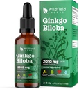 Ginkgo Biloba ekstrakti tilgad Vedelik 2000mg (Ginkgo biloba L.) Taimne täiendus Imendub paremini kui kapslid, 1 kuu pakkumine, 84 serveerimist, alkoholivaba tinktuur - 2 Oz, pakend 1