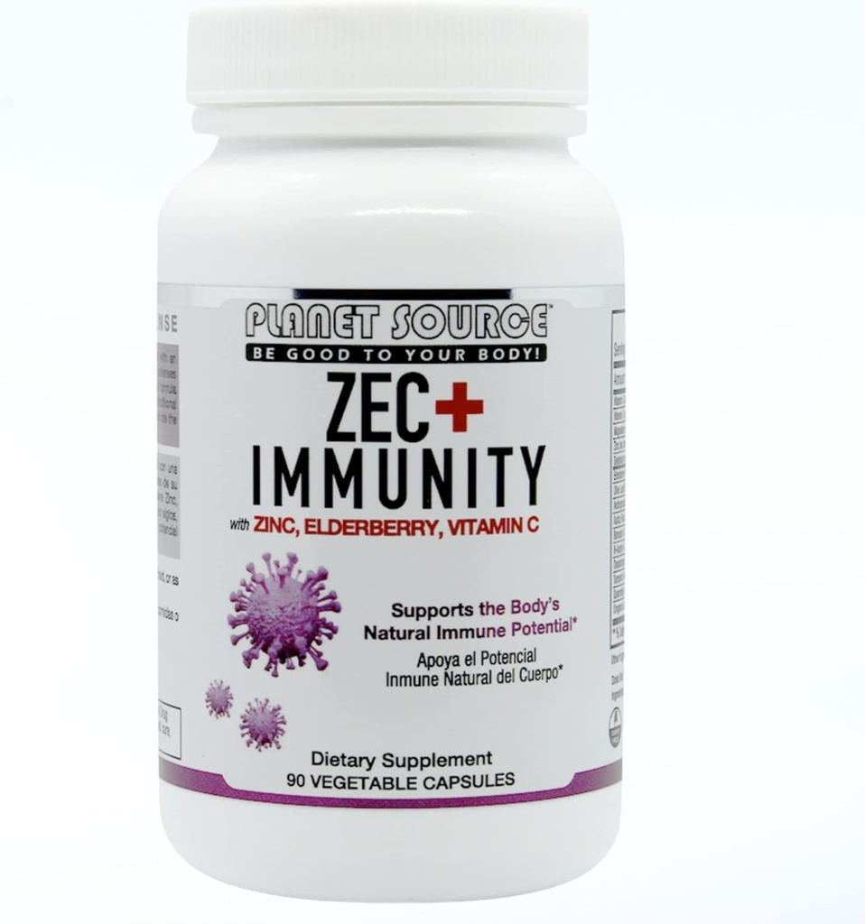 ZEC+ Immuunsus - Täiskasvanute vitamiinid tsink, Elderberry ja C-vitamiin - looduslik Elderberry Immune Support Supplement tervislikuks eluks - 90 Count Veggie kapslid