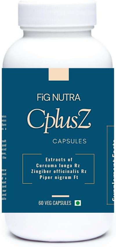 FiG Nutra CPlusZ: kõrge tugevusega kurkumiin musta pipar & ingveri ekstraktidega – täiustatud valem liigese ja metaboolse ja antioksüdandi toetamiseks – 60 Veg Caps