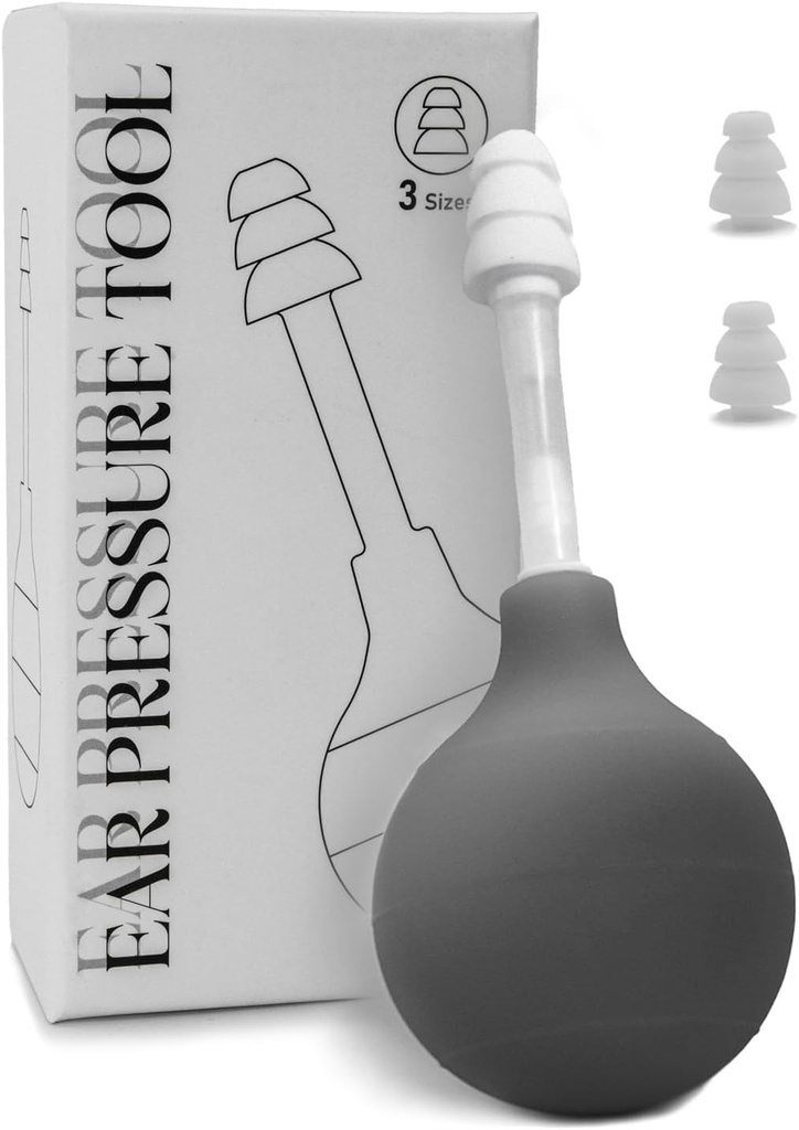 Looduslik kõrvarõhu leevendamise seade, Migreeni leevendavad tooted sisemise kõrvarõhu kaudu, lennuki kõrvavalu leevendamise seade lendamiseks (Gray)