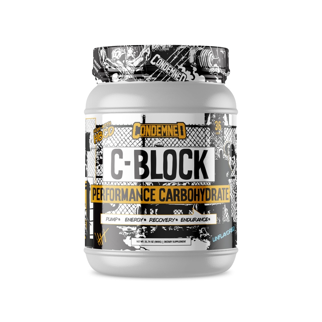 CONDEMNED Labz C-Block Performance Süsivesikute pulber | 25g Carb10, kõrghargnenud klaster Dekstriin | Kiire seedimine | Boost Stamina & Recovery | 36 Servings (maitsestamata)