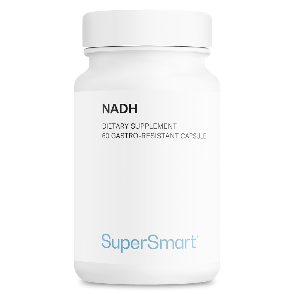 Supersmart - NADH 5mg päevas (vähendatud nikotiinamiid adeniindinukleotiid) - NADH täiendus - energiapillid | Mitte-GMO & Gluteenivaba - 60 viivitusega vabastavat kapslit