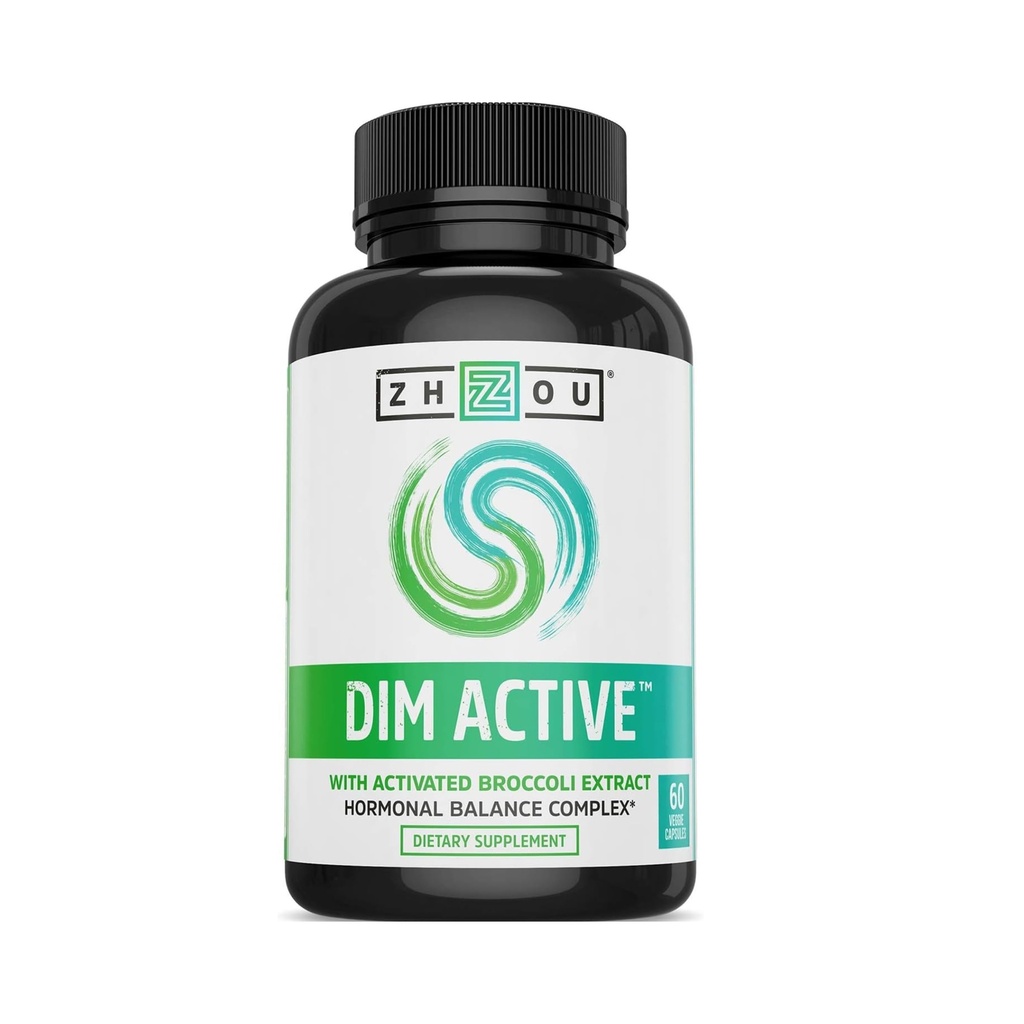 Zhou DIM Active - DIM täiendus, hormoonide tasakaal naistele ja meestele, hormonaalne tugi 250 mg diindolüülmetaaniga - 60 vegankapslit
