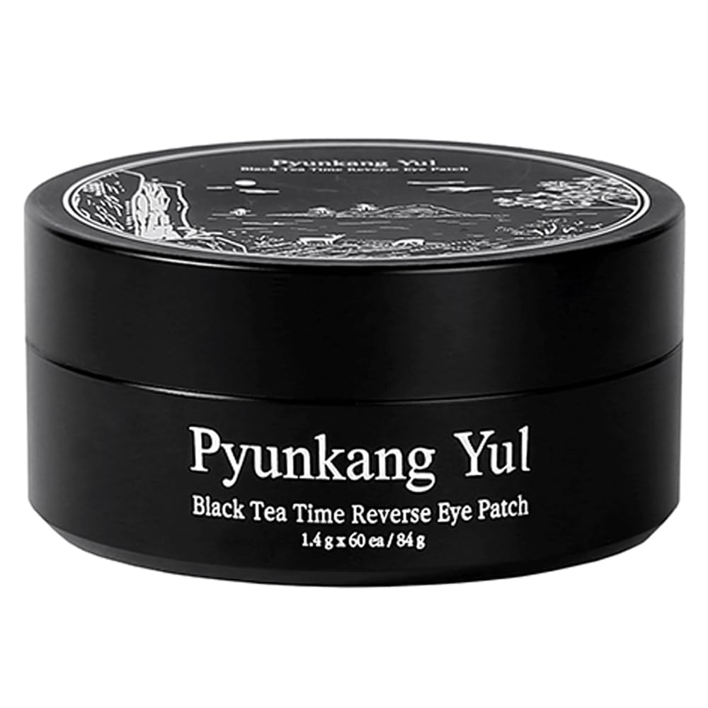 Pyunkang Yul PKY Black Tea Time Reverse Eye Patch anti-Aging, sügav toitev madala molekulaarse kollageeni, Dark Circles & Fine Line Care Kombucha, Korea nahahooldus (30 paari)