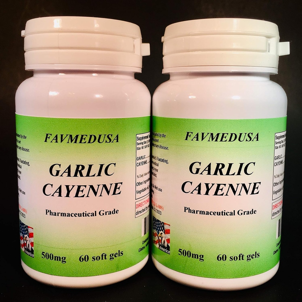 Küüslauk Cayenne, valmistatud USA-s - 120 (2x60) softgels