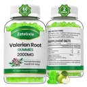 2 Pack Organic Valerian Root Gummies, Taimne täiendus lõõgastumiseks ja meeleolu toetamiseks, Unekummid ilma melatoniinita täiskasvanutele, Vegan, Non-GMO, Apple Maitse, 120 Count