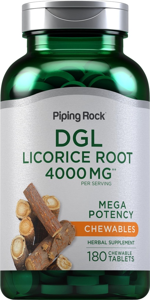 Torukivi DGL Lagrits närimistabletid 4000mg | 180 Count | Mega potentsi deglütsürrisineeritud | Taimse ekstrakti täiendus | Taimetoitlane, mitte-GMO