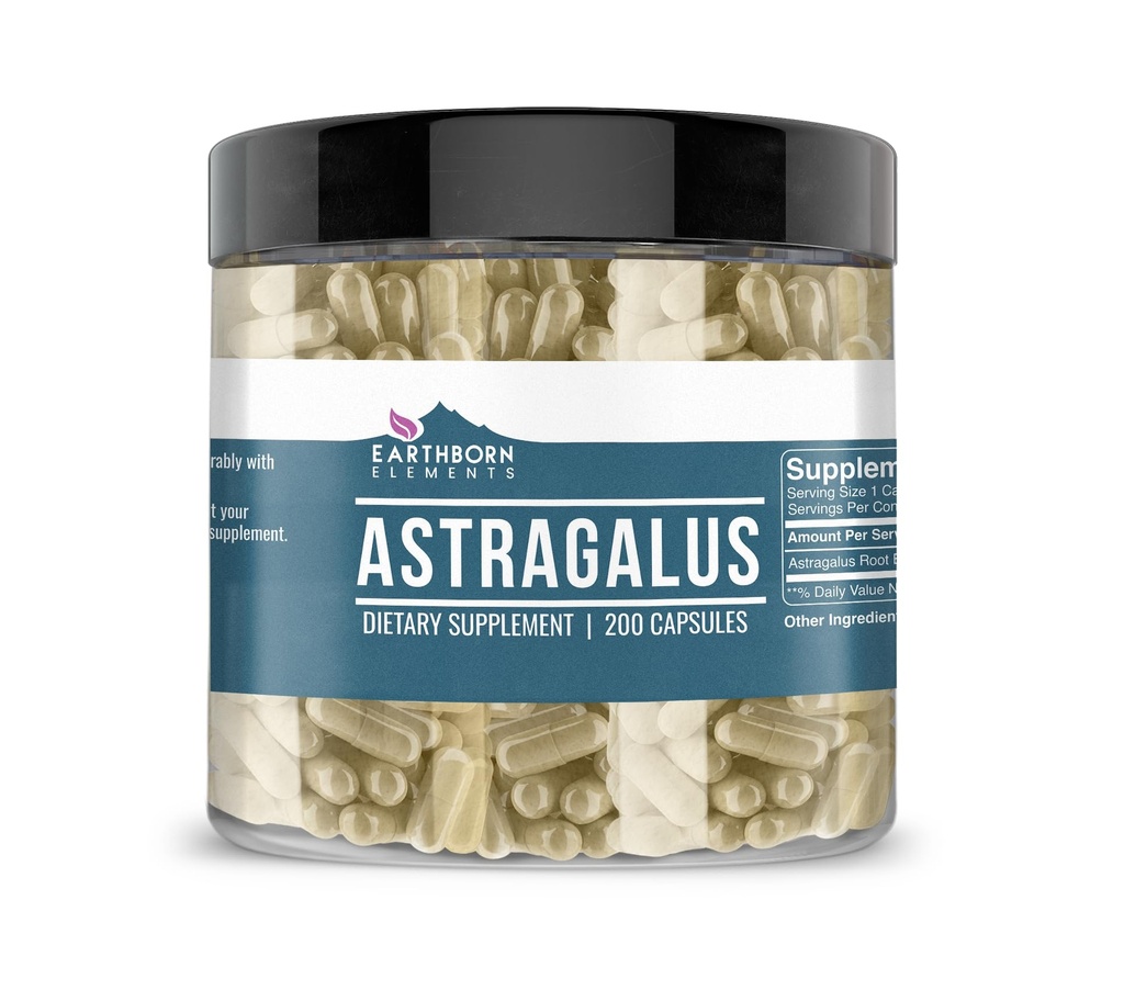 Maapealsed elemendid Astragalus Extract 200 kapslit, puhas ja lahjendamata, lisaaineteta