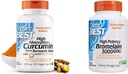 Arsti BEST DRB-00107 Suure imendumisega kurkumi juure kurkumiin C3 kompleksi ja bioperiiniga 500mg ja 3000 GDU Bromelain proteolüütilised seedeensüümid Toidulisandid, toetab tervislikku seedimist