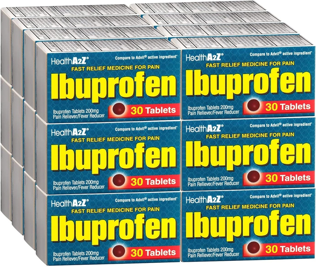 HealthA2Z® Ibuprofeen Kapslid 200mg | Valu leevendaja ja palaviku vähendaja | 24 pakendit 30 tabletti (720 tabletti kokku) | Väärtuse pakend | NSAID