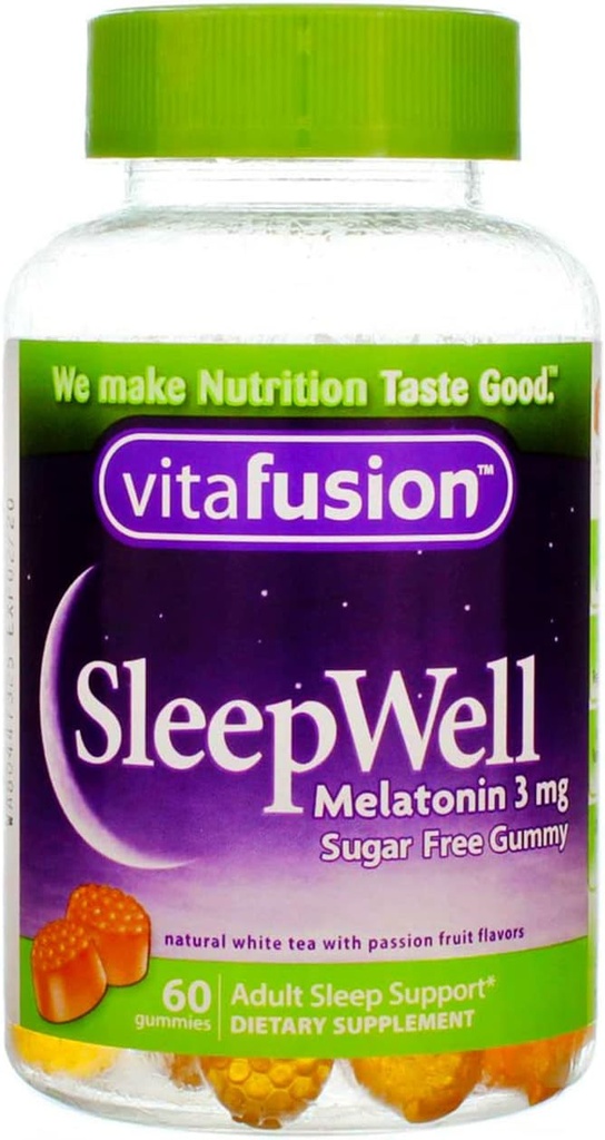 Vitafusion Sleep Well Gummy Sleep Support, 3 mg melatoniini, 60 loendit (4. pakk)