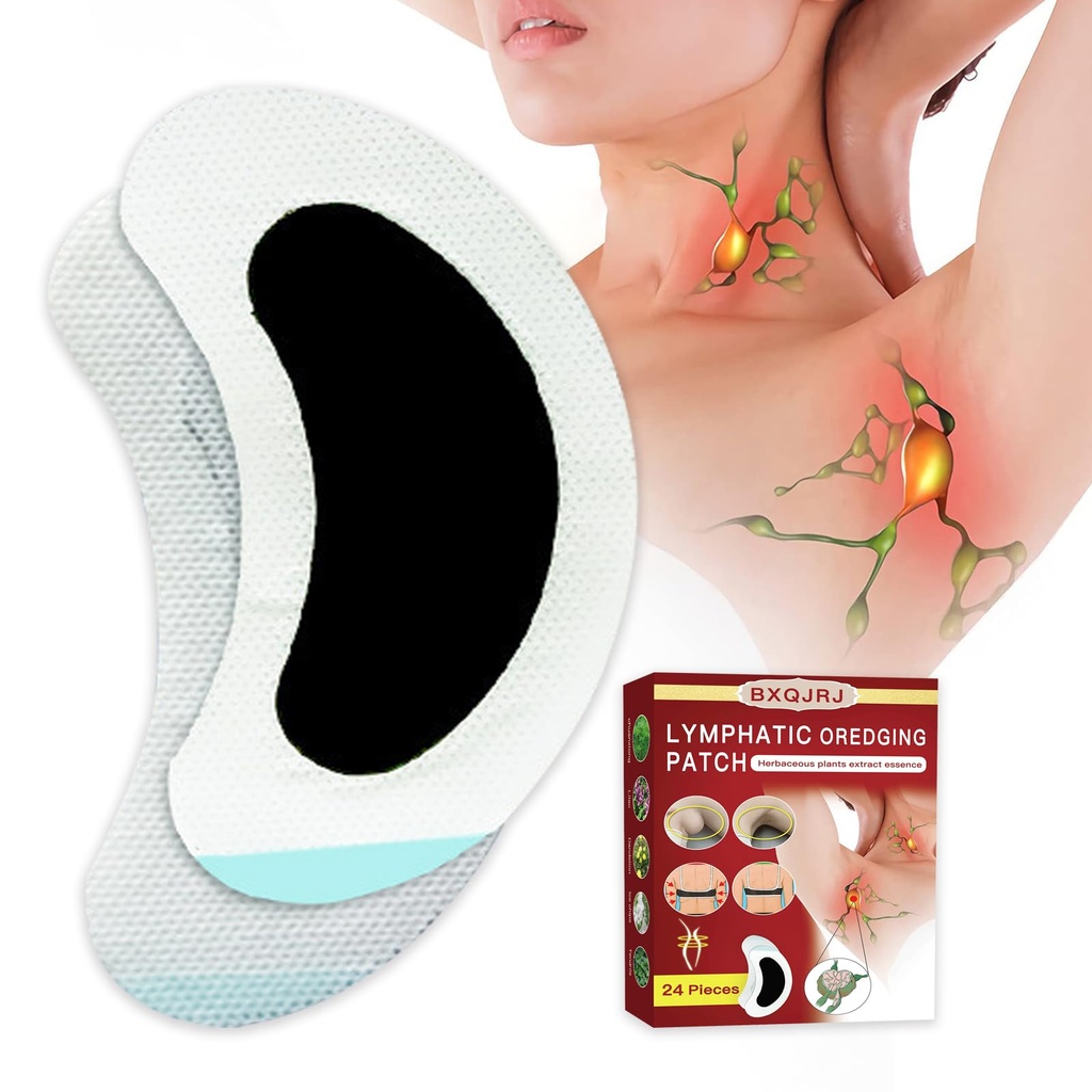 24Pcs/Box Taimsed Lümfisõlmed Patch, Lymphatic Drainage Patch/Patches,Herbal Lymphatic Drainage Care Patch,Neck Lymph Nodes Patch, Lymphatic Massage for Men and Women