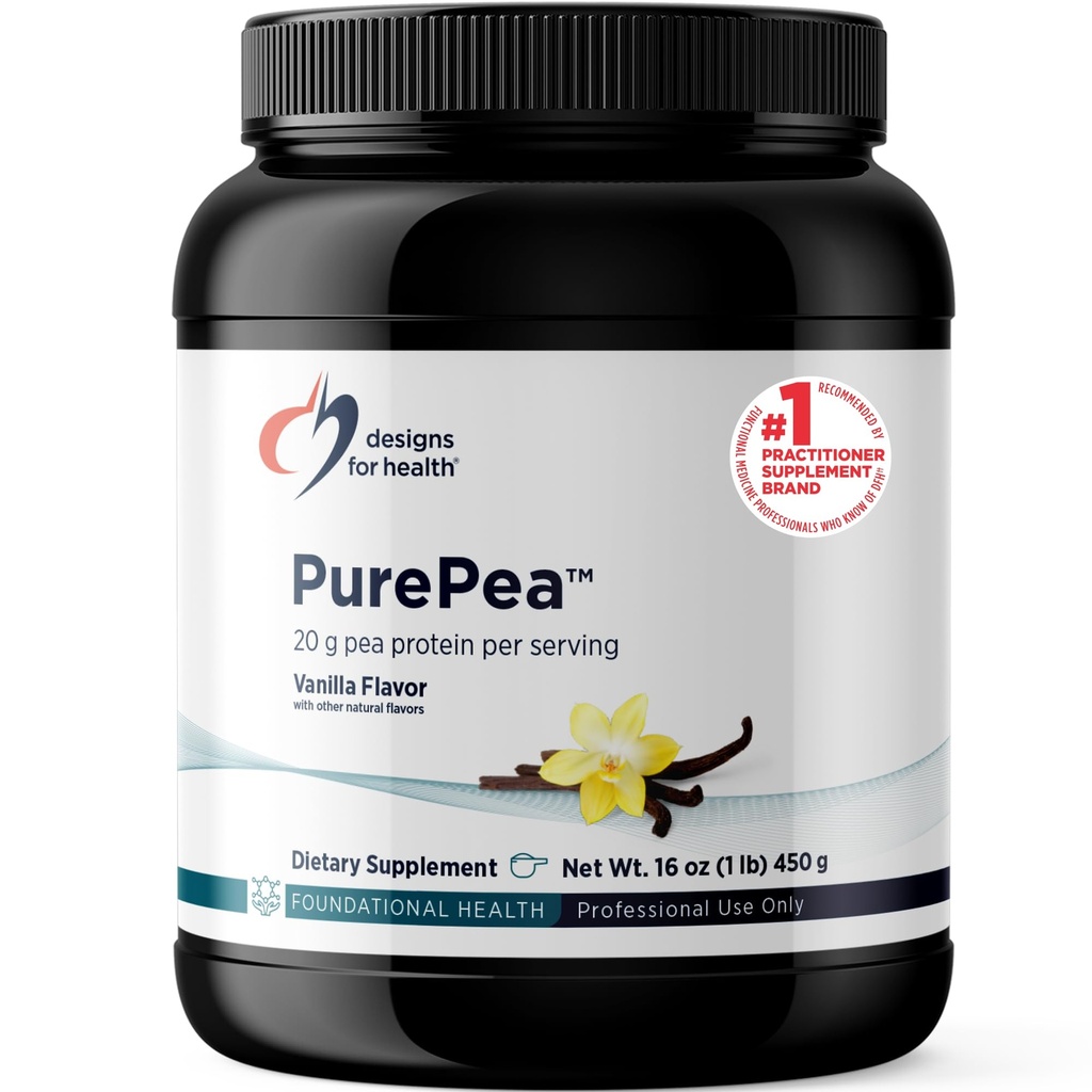Disainid tervise PurePea - 20 g Vegan Pea valk, mitte-GMO Natural Drink Mix Powder Supplement, Vanilla (15 Servings / 450 g)