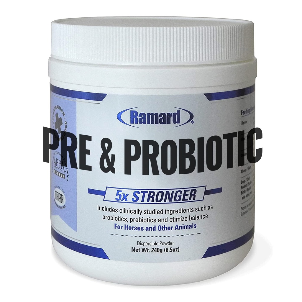 Ramard Total Prebiootikumide Ja Probiootikumide Hobuste Valem - Looduslik Seedetrakti Täiendus Hobustele Optimaalne Soole Tervis, Toitainete Imendumine, Varsatoetus Pro & Pre Biotics loomakasvatusele ja Hobustele 8,5 oz Jar