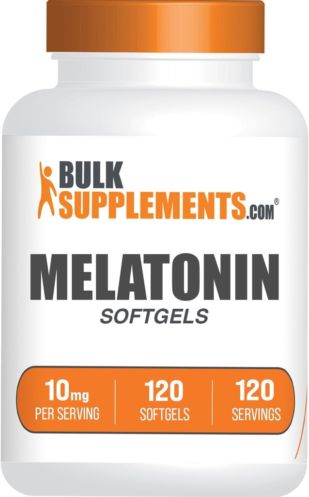BulkSupplements.com Melatoniin 10 mg Softgels - Melatoniin täiskasvanutele, une täiendus - 10 mg melatoniini ühe serveerimise kohta, gluteenivaba, 1 softgel ühe serveerimise kohta, 120 loend (pakk 1)