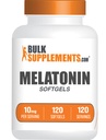 BulkSupplements.com Melatoniin 10 mg Softgels - Melatoniin täiskasvanutele, une täiendus - 10 mg melatoniini ühe serveerimise kohta, gluteenivaba, 1 softgel ühe serveerimise kohta, 120 loend (pakk 1)